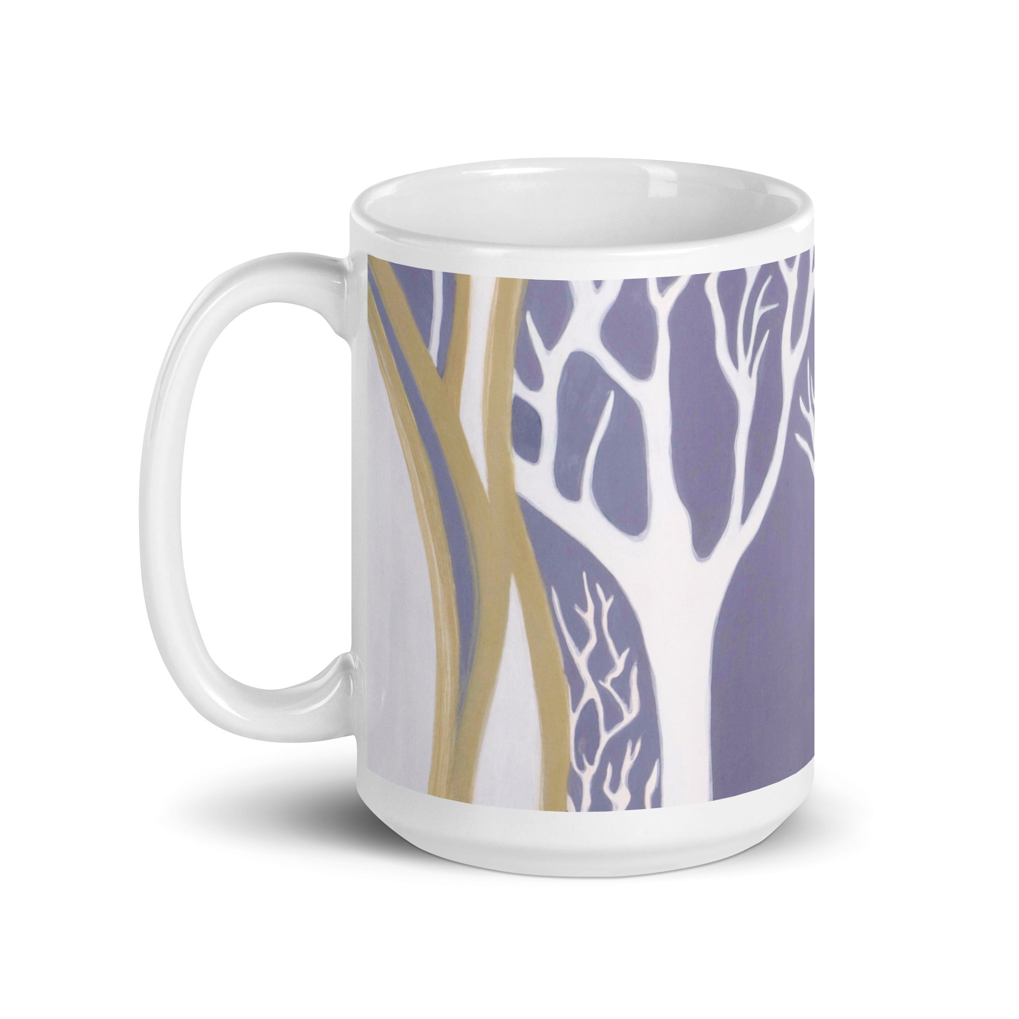 Madrone Trees Abstract White glossy mug - Art Love Decor