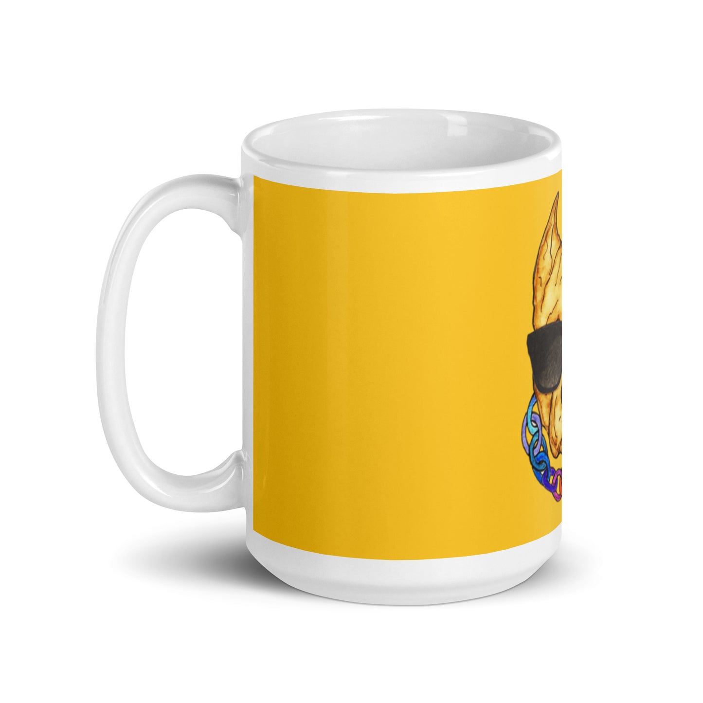 Pit Bull Dog Shades White glossy mug