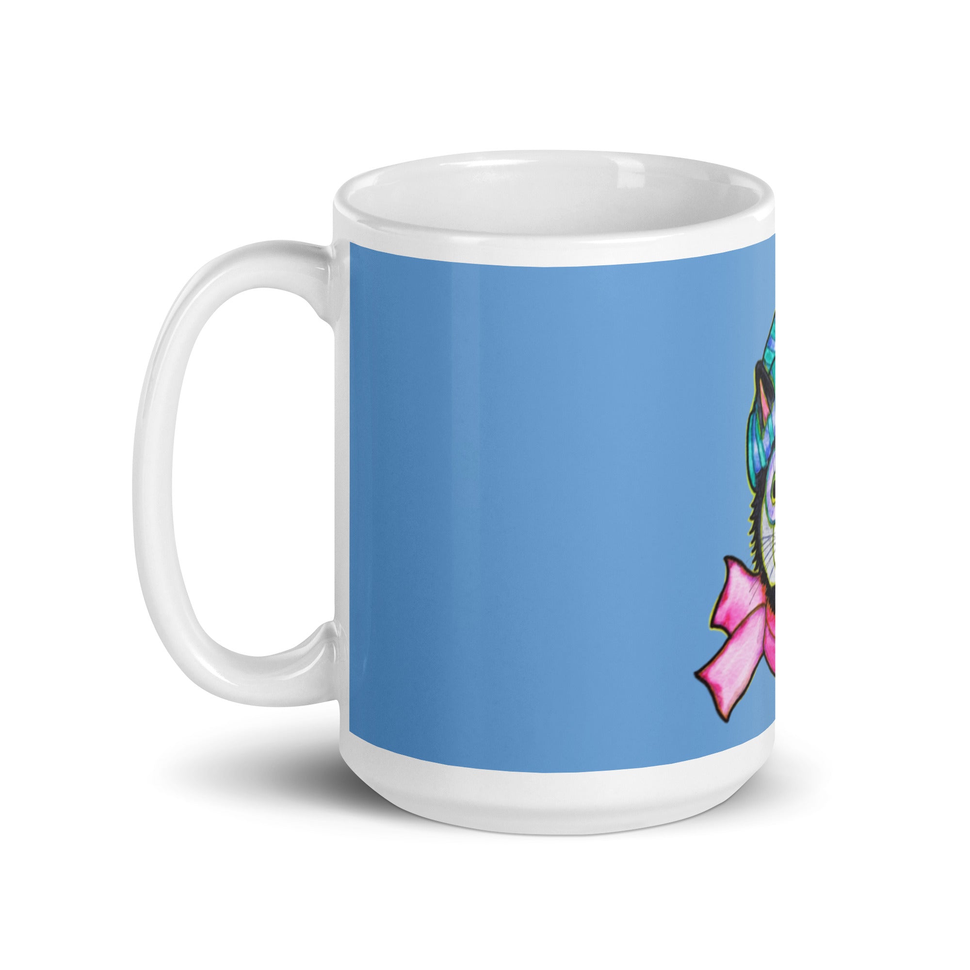 Kitty Cat Beanie White glossy mug - Art Love Decor