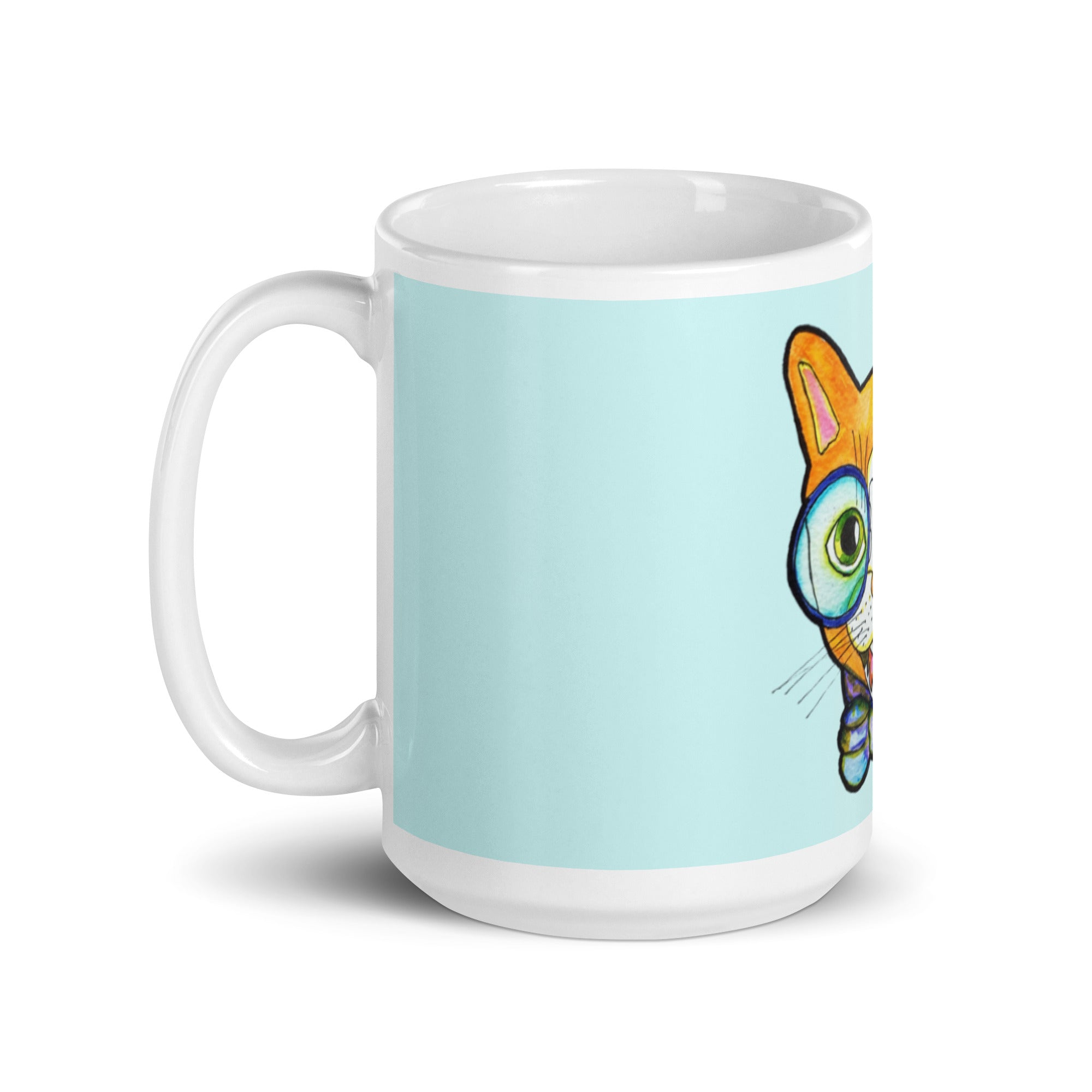 Kitty Cat Smile White glossy mug - Art Love Decor