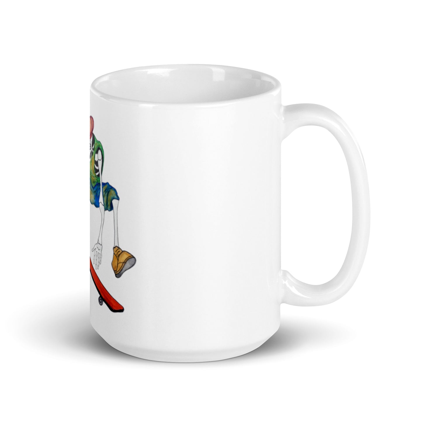 Skaterbones Jump White glossy mug