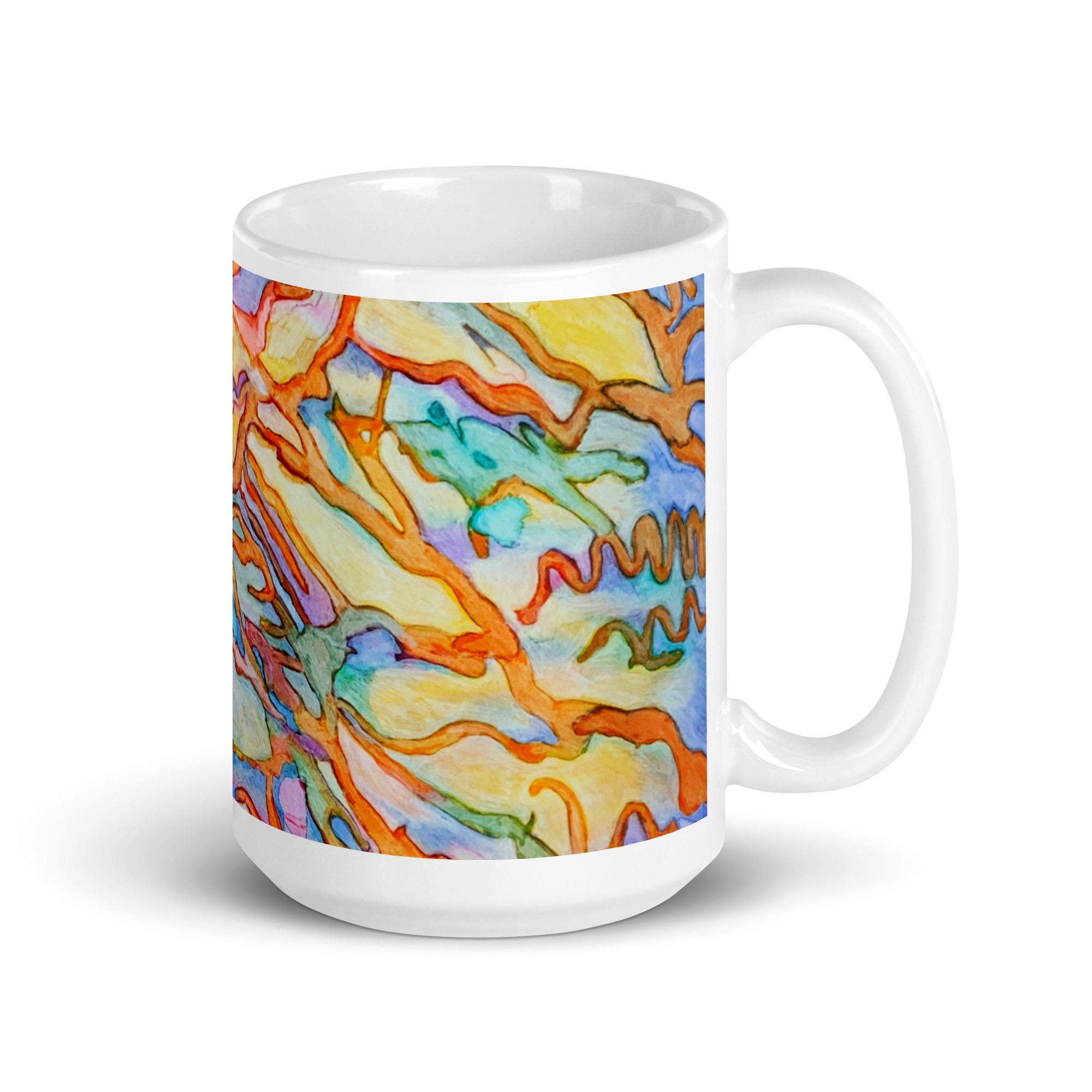 Coral Reef Abstract White glossy mug - Art Love Decor