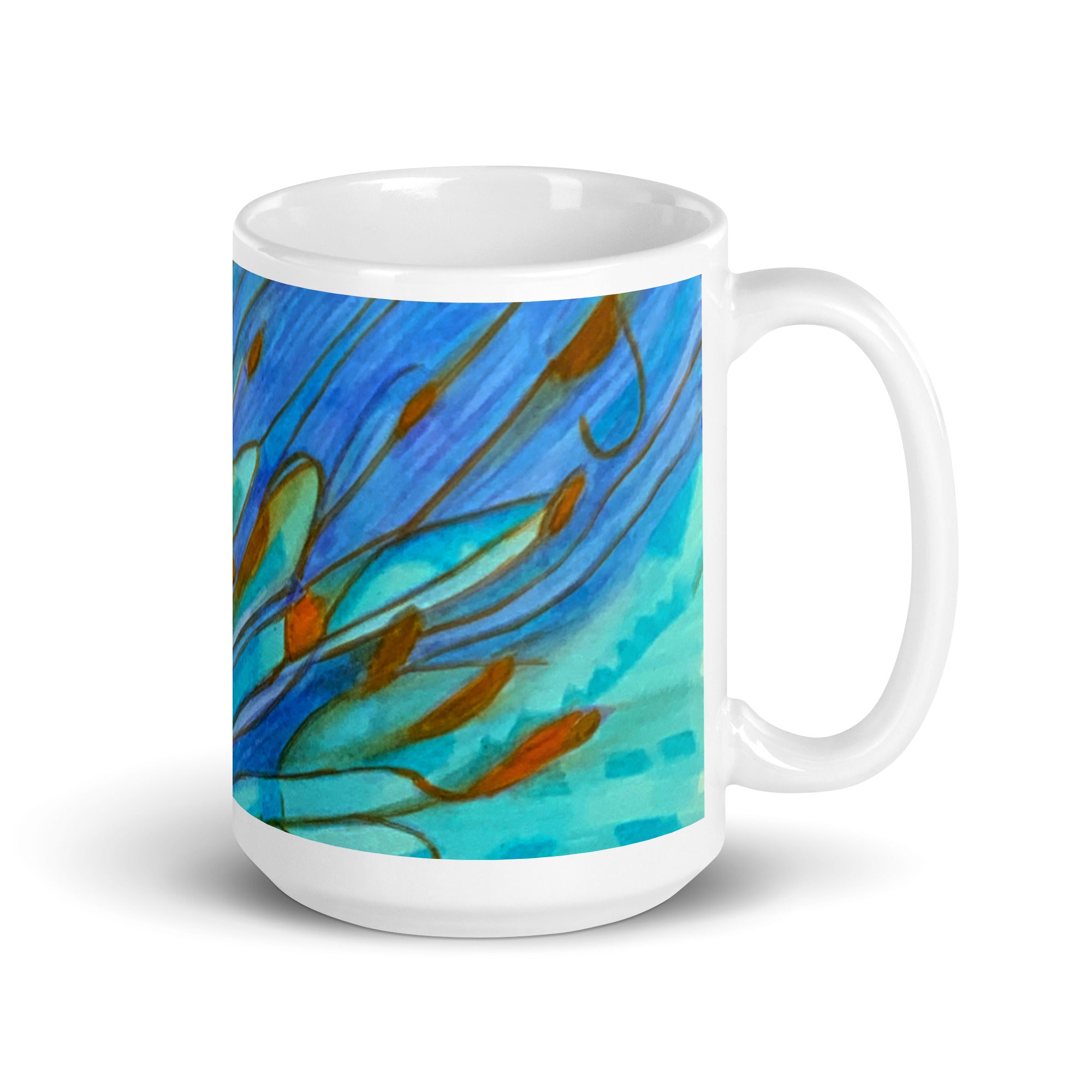 Low Tide Abstract White glossy mug - Art Love Decor