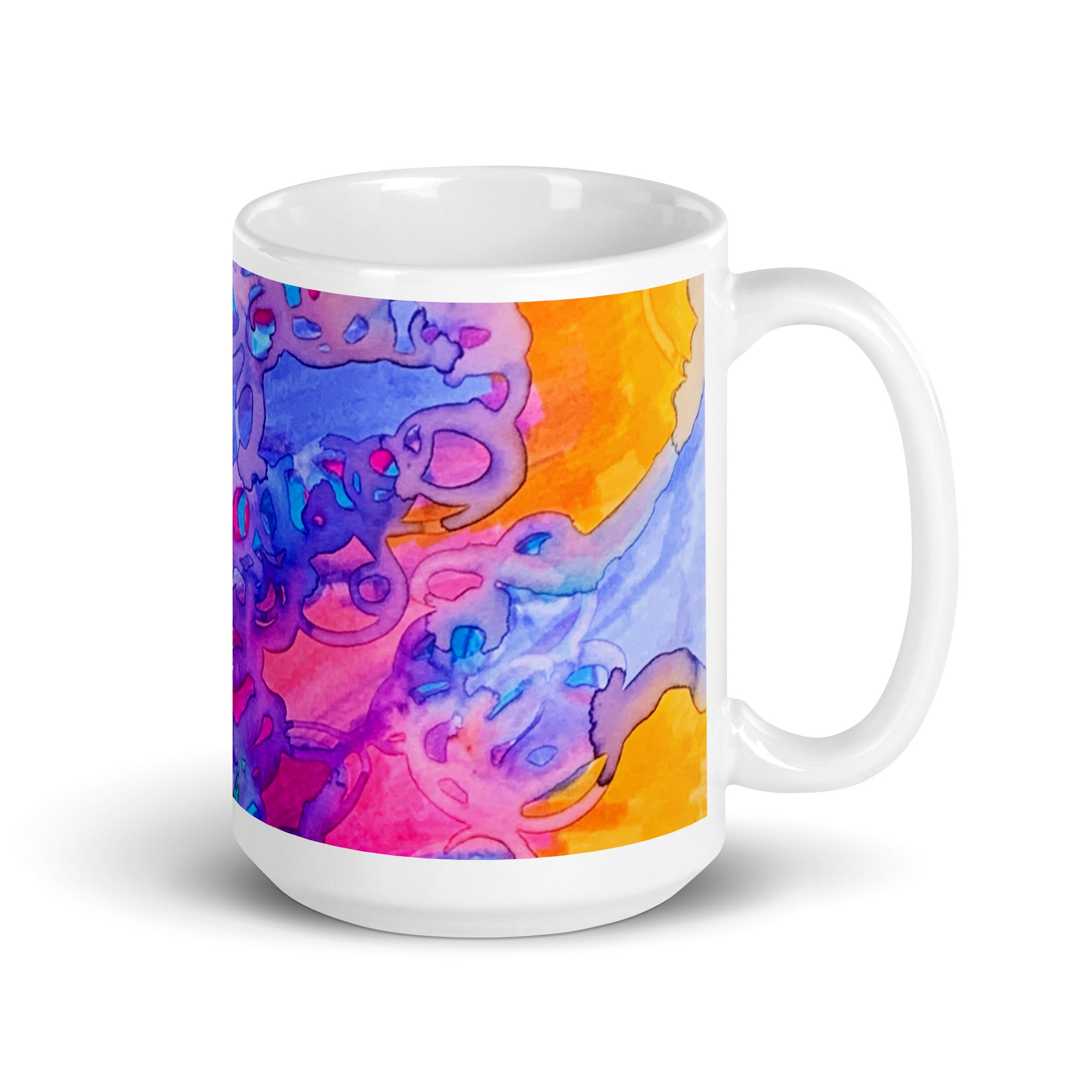 Carried Away Abstract White glossy mug - Art Love Decor