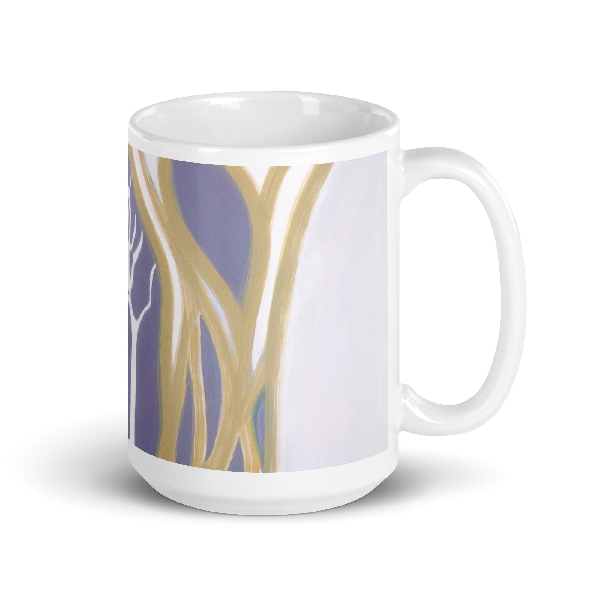 Madrone Trees Abstract White glossy mug - Art Love Decor