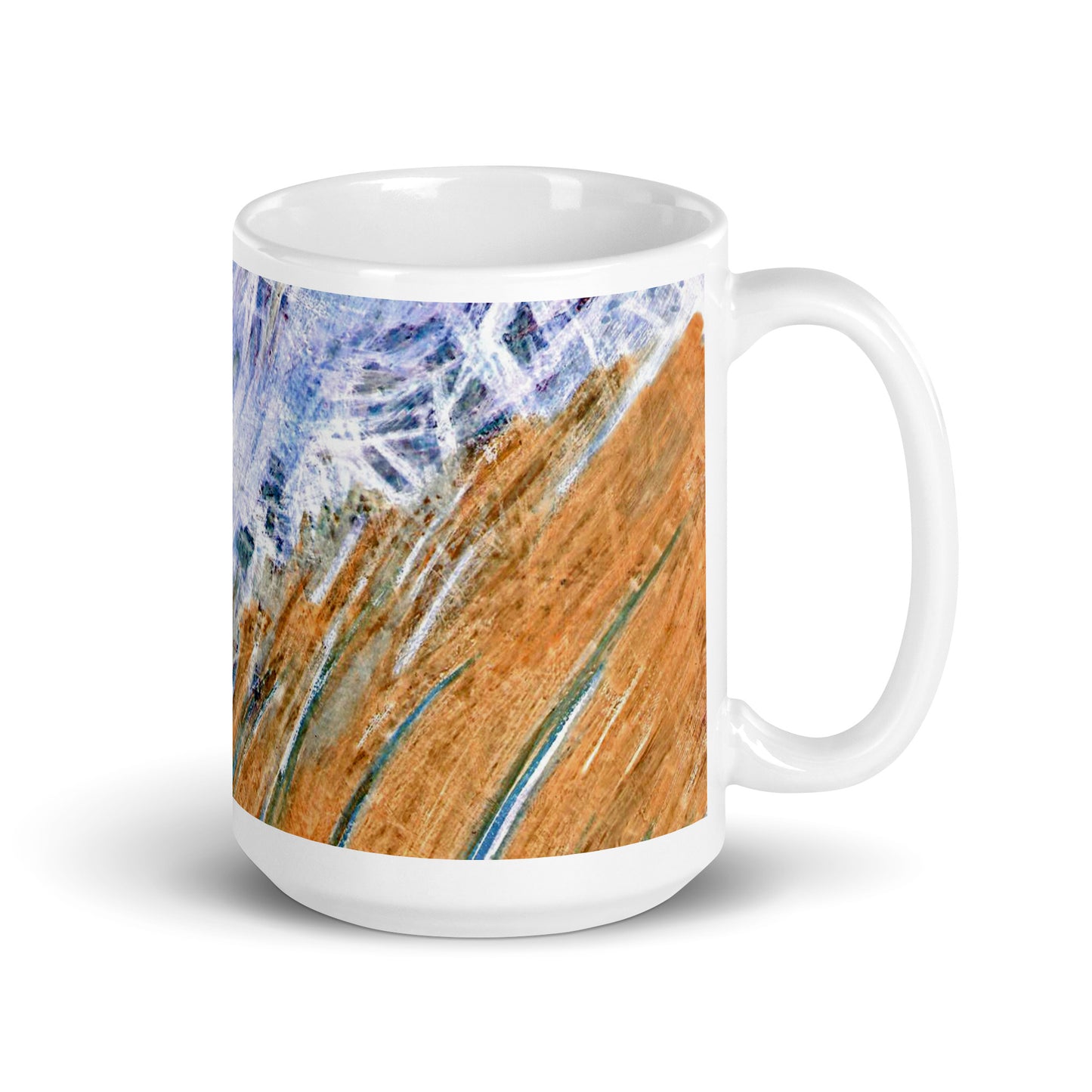 Wisp Abstract White glossy mug - Art Love Decor