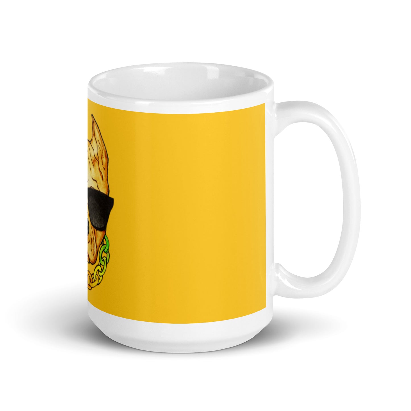 Pit Bull Dog Shades White glossy mug
