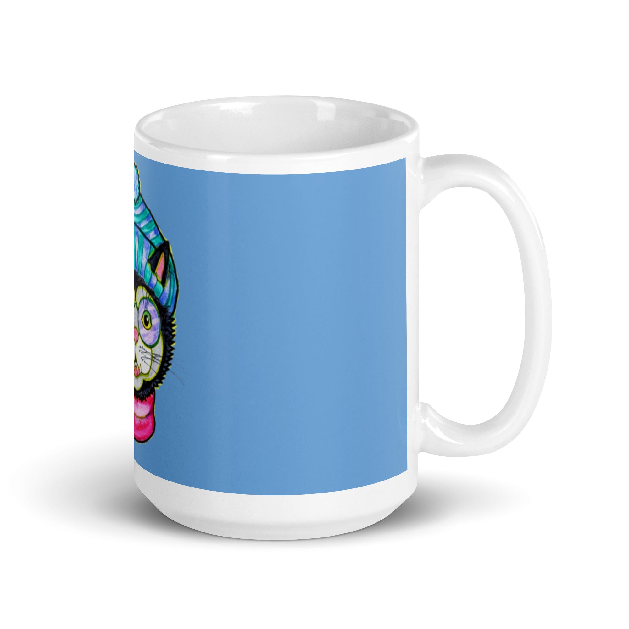 Kitty Cat Beanie White glossy mug - Art Love Decor