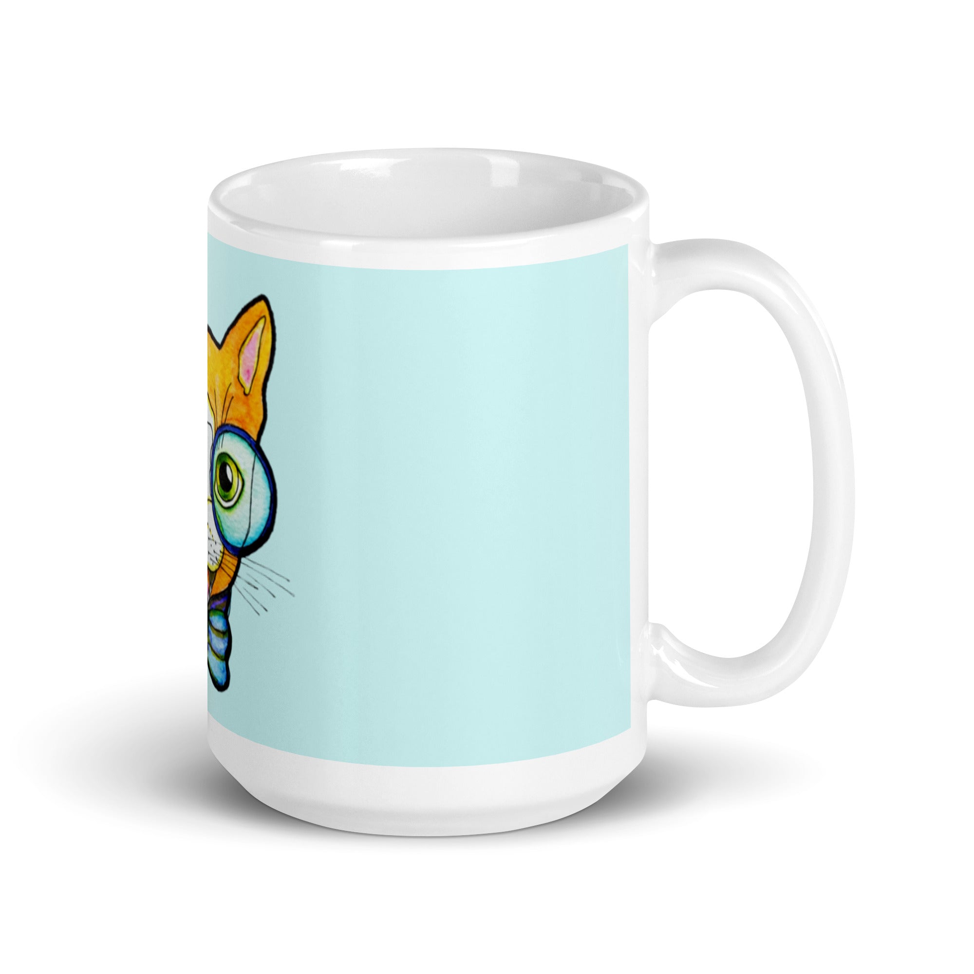 Kitty Cat Smile White glossy mug - Art Love Decor