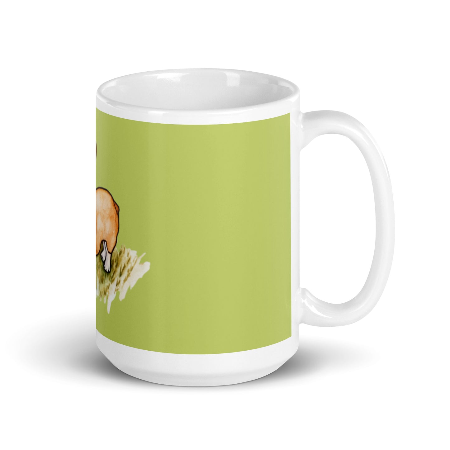 Corgi Dog green glossy mug