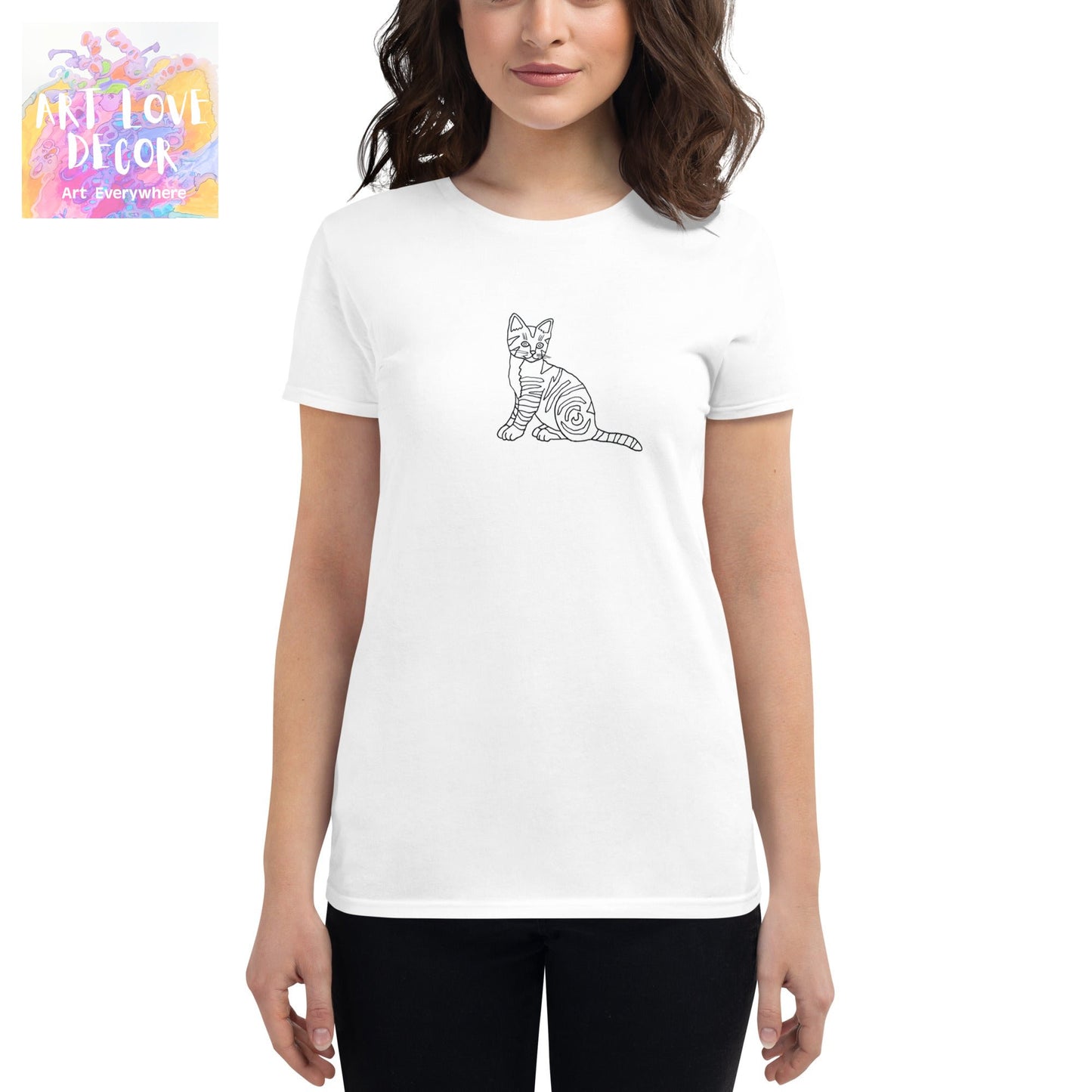 Linear Cat Women's short sleeve t-shirt