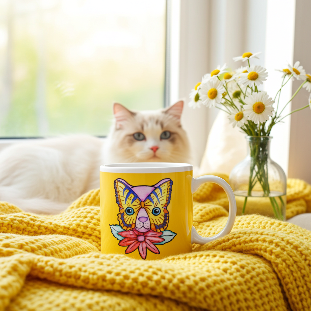 Kitty Flower Cat Mug