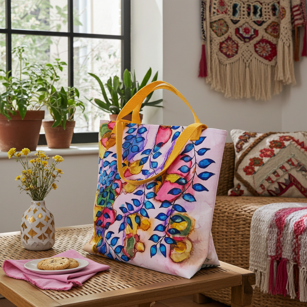 Royal Blue Leaves Tote bag