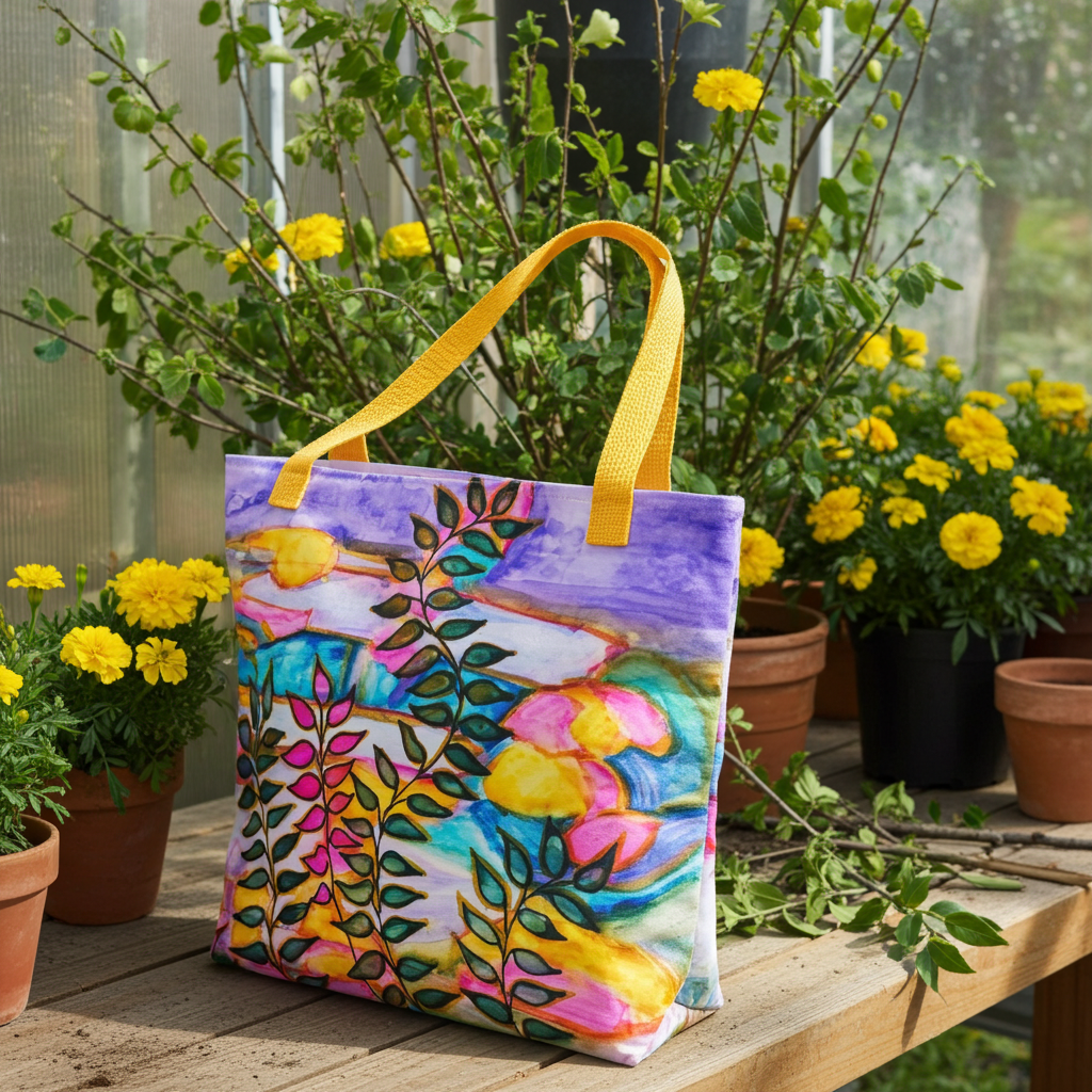 Neon Leaves Tote bag