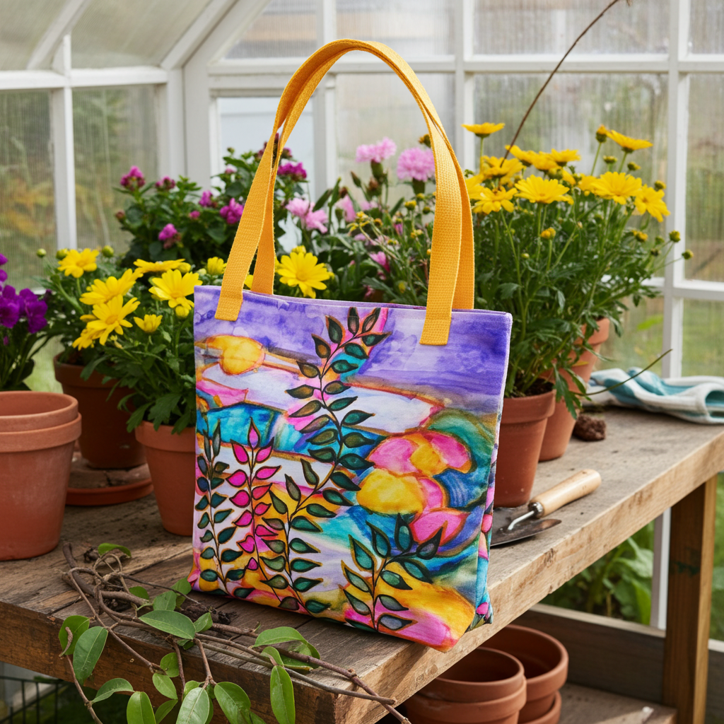 Neon Leaves Tote bag