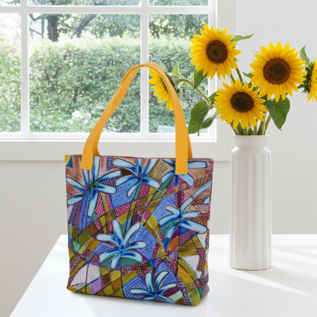 Blue Chicory Abstract Tote Bag
