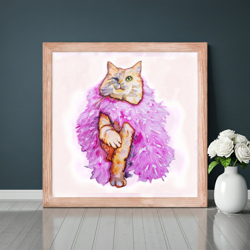 Boa Wink Cat Framed Poster 12x12