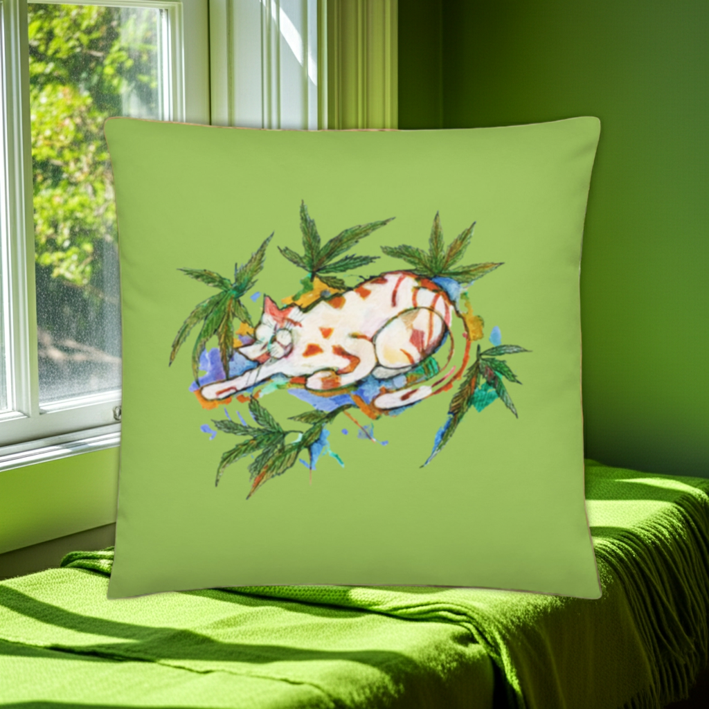 Cat Leaves Pillow