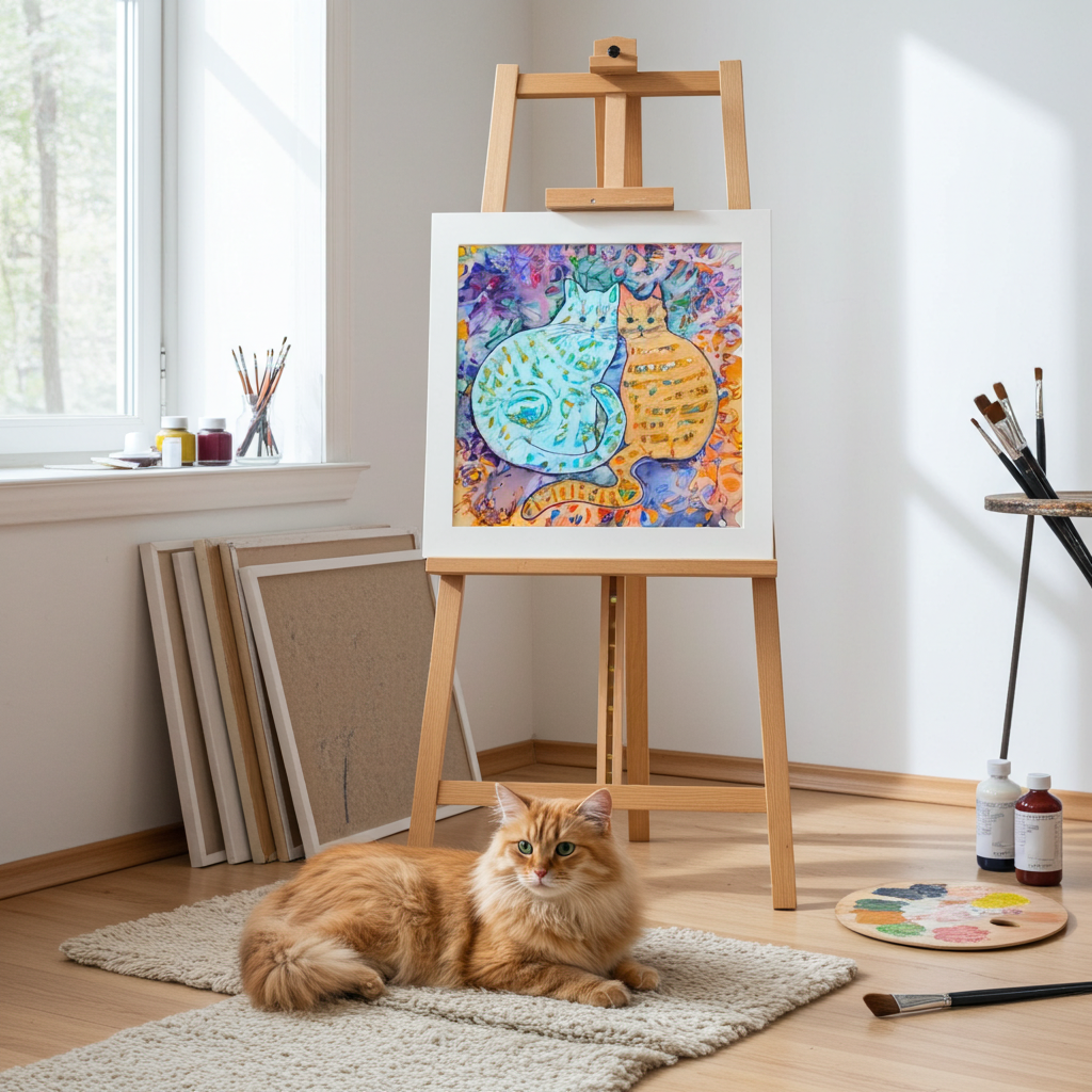 Cat Friends Framed Poster 12x12