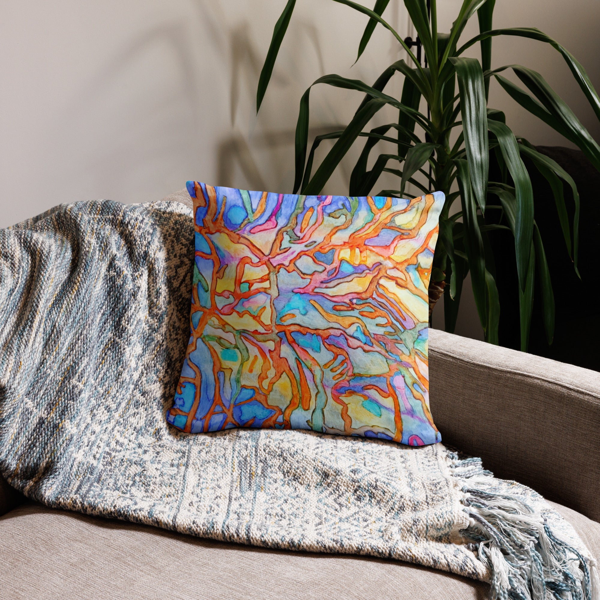 Coral reef throw pillows sale