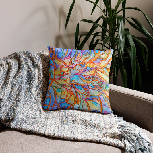 Coral Reef Abstract Throw Pillow