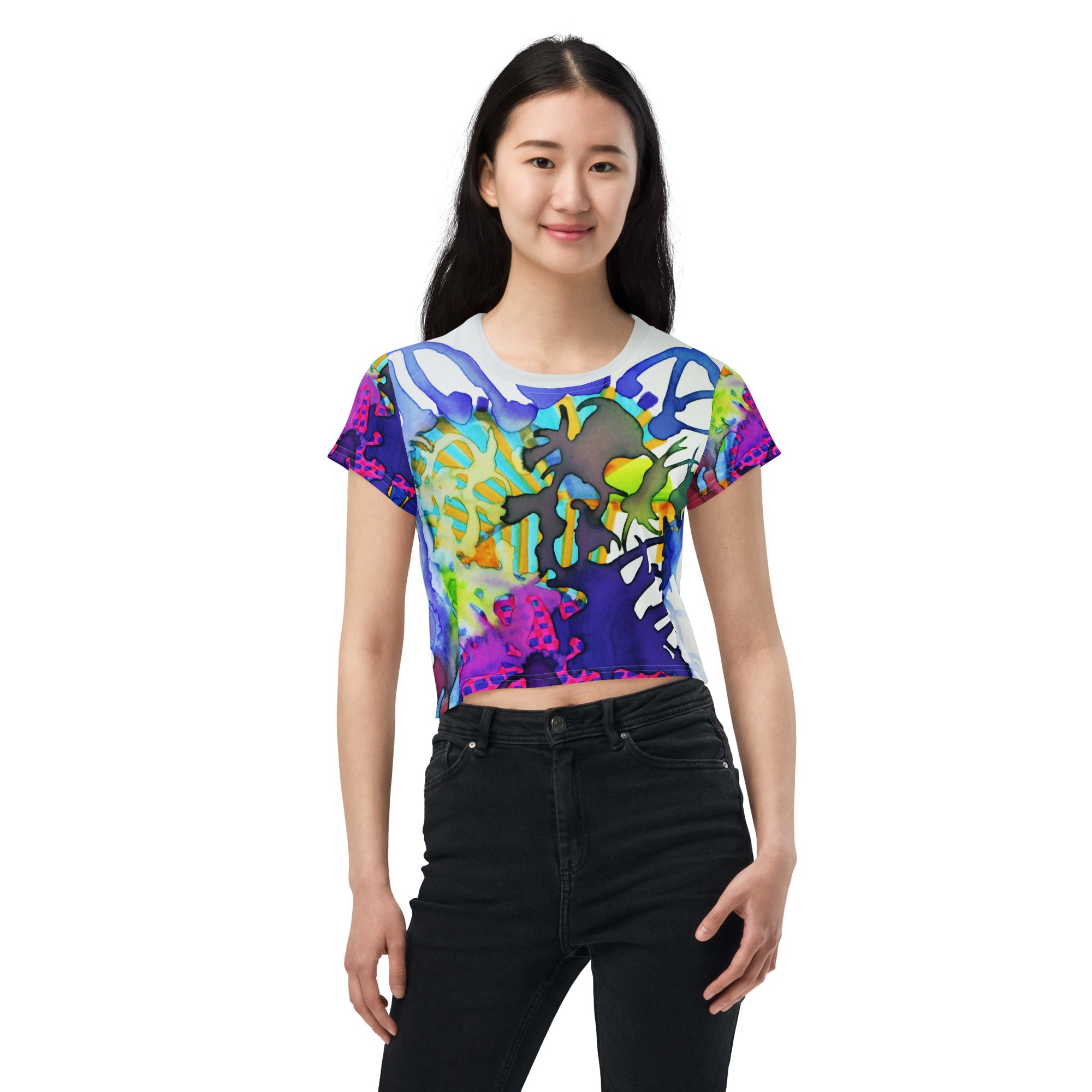 Tickles Abstract Crop T-Shirt