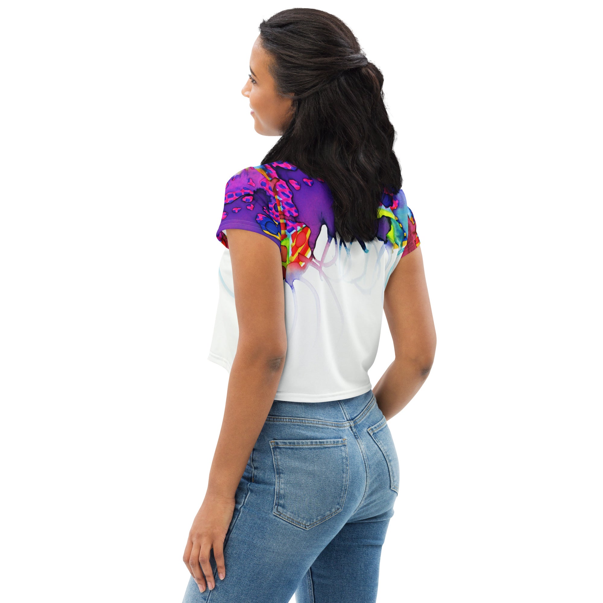 Tickles Top Abstract Crop T-Shirt