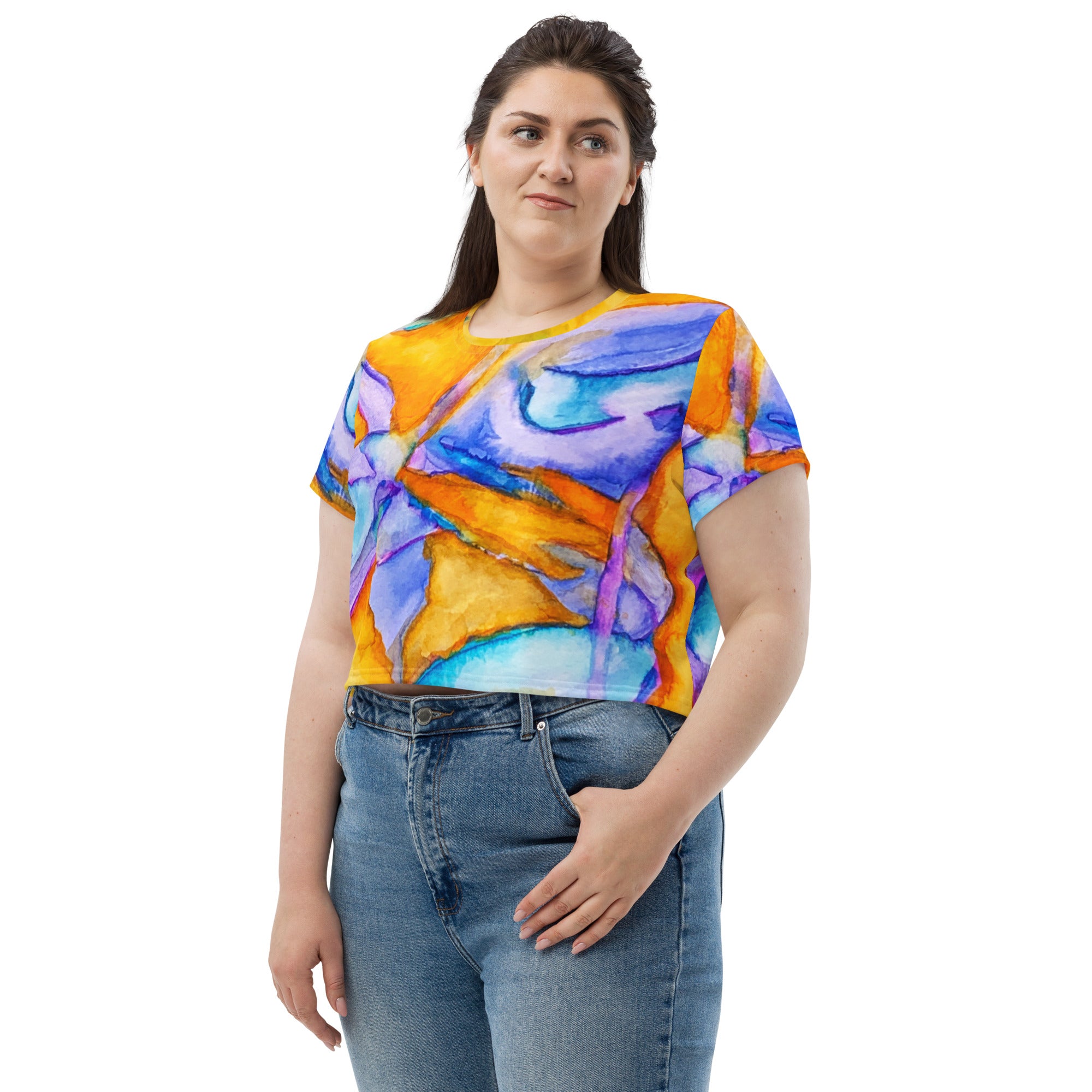 Dragonfly Abstract Crop T-Shirt