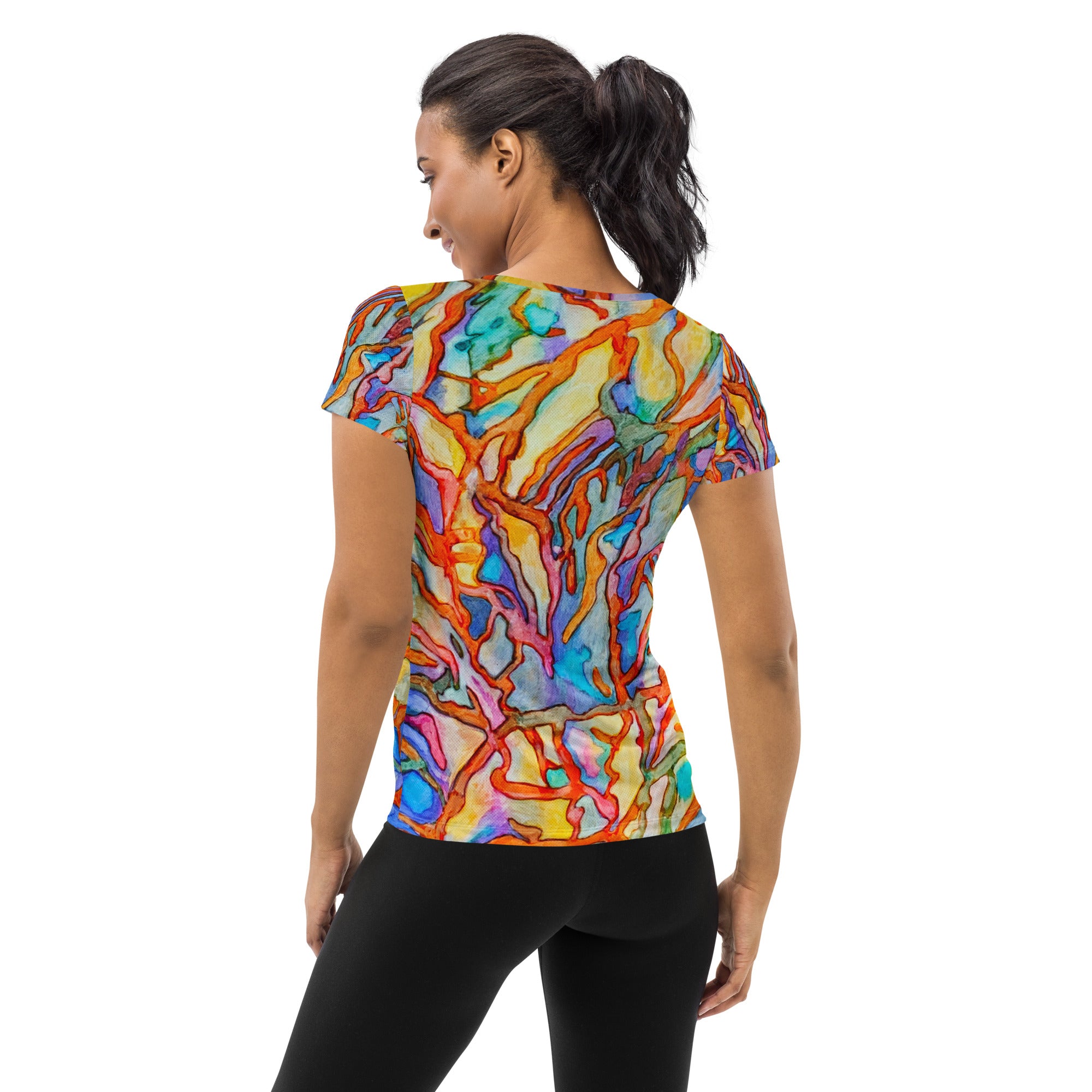 Coral Reef Abstract Women's Athletic T-shirt