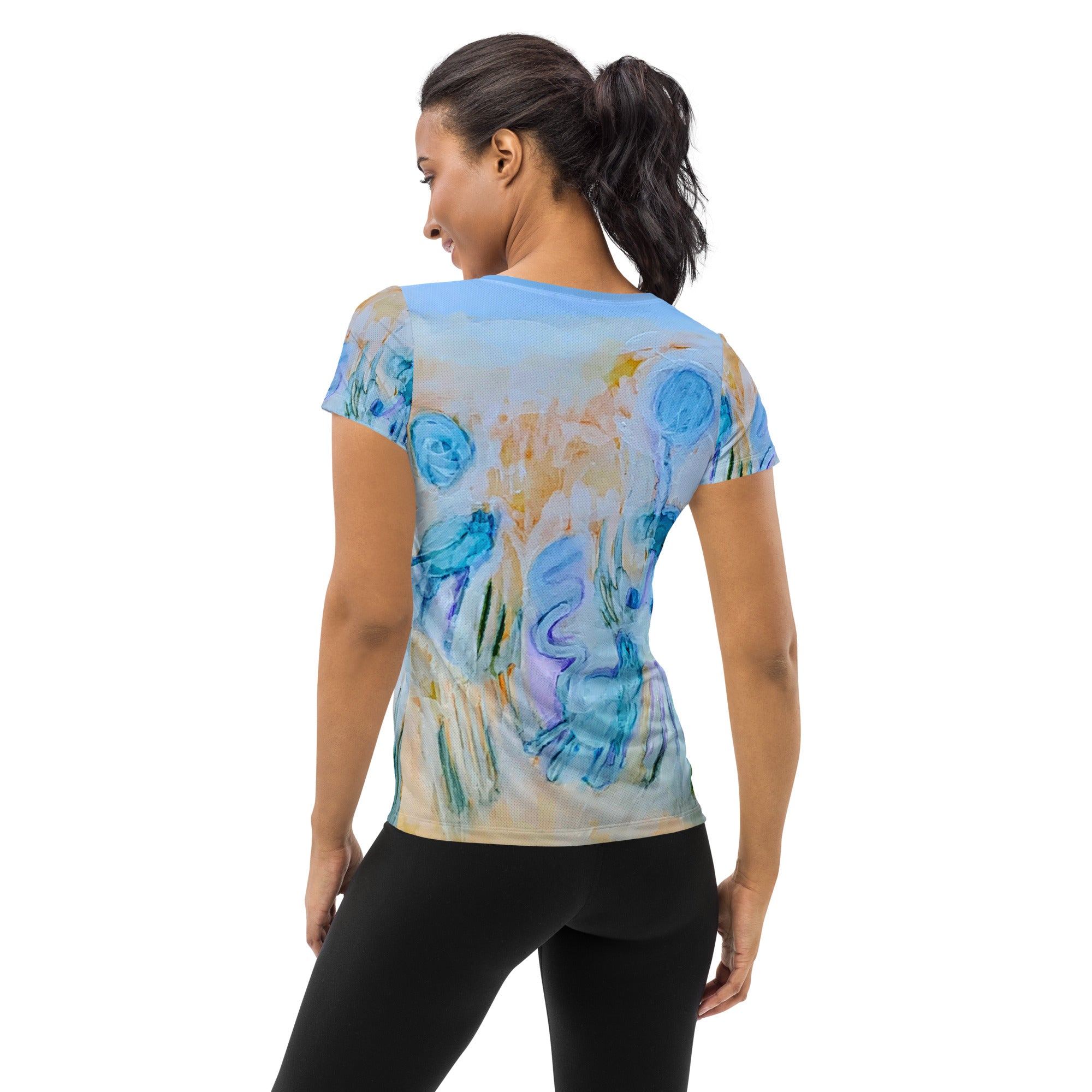 Softly Abstract Women's Athletic T-shirt