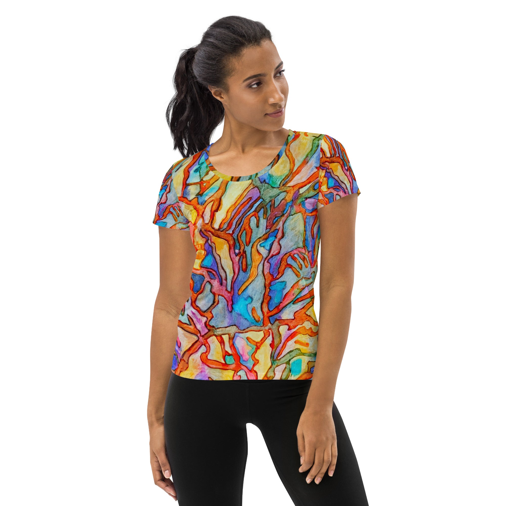 Coral Reef Abstract Women's Athletic T-shirt