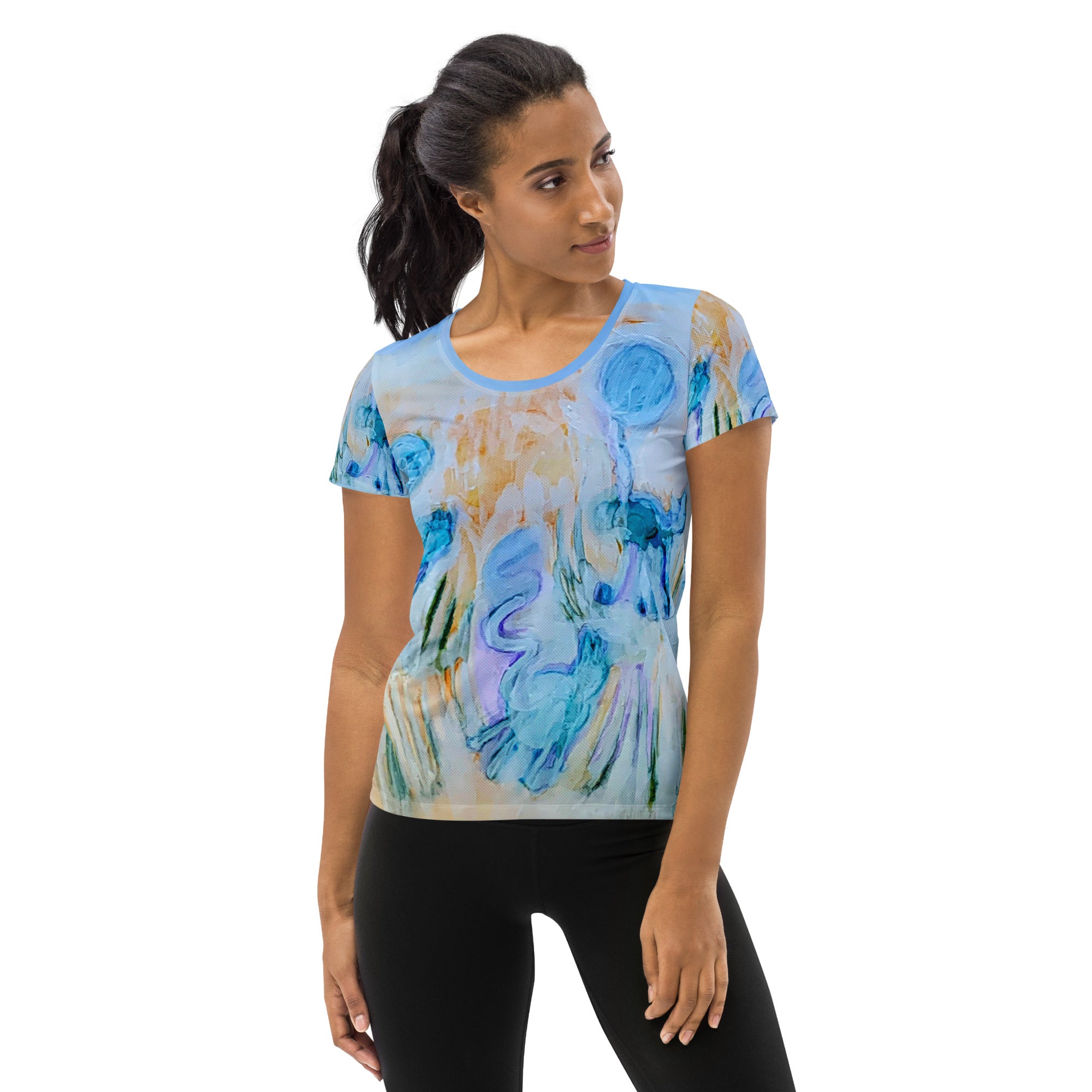 Softly Abstract Women's Athletic T-shirt