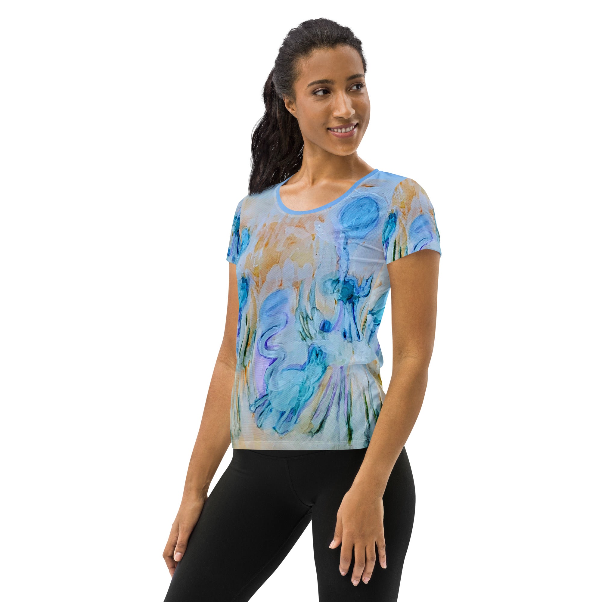 Softly Abstract Women's Athletic T-shirt