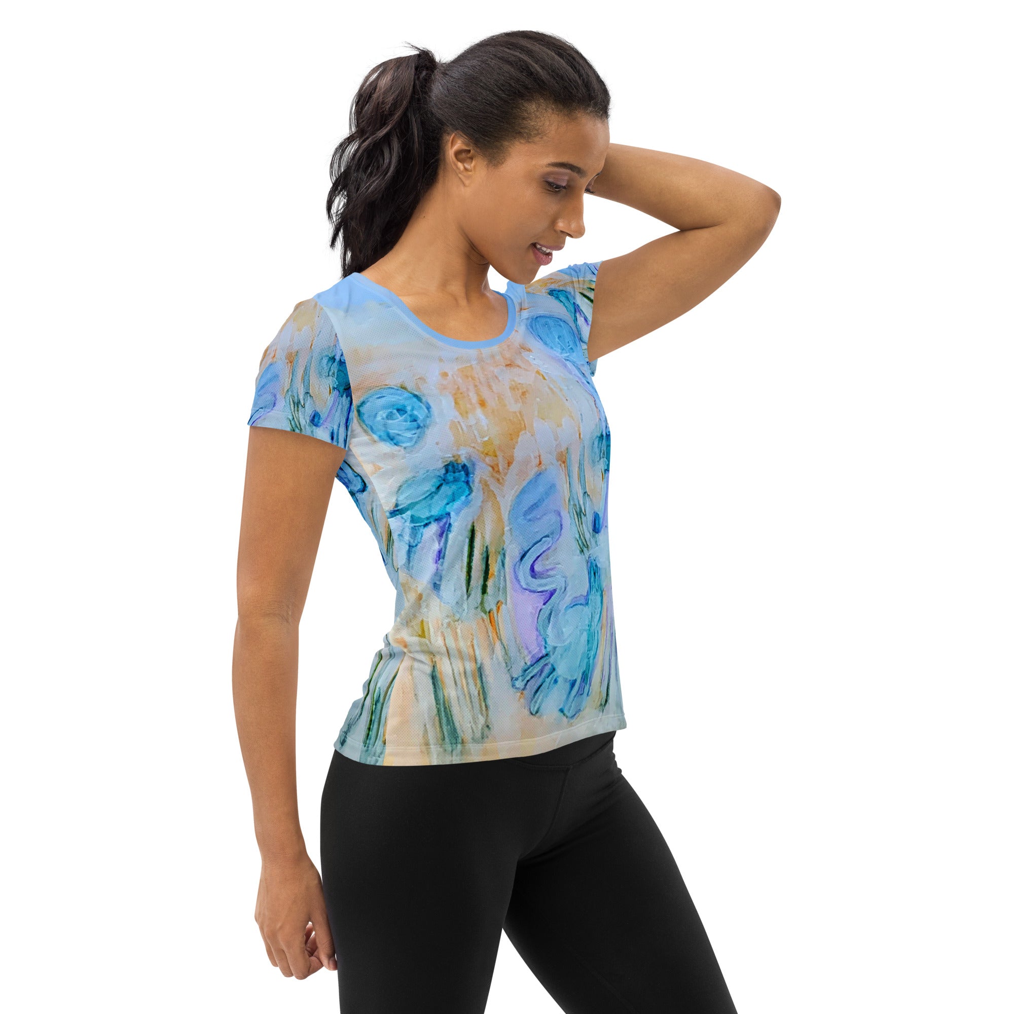 Softly Abstract Women's Athletic T-shirt