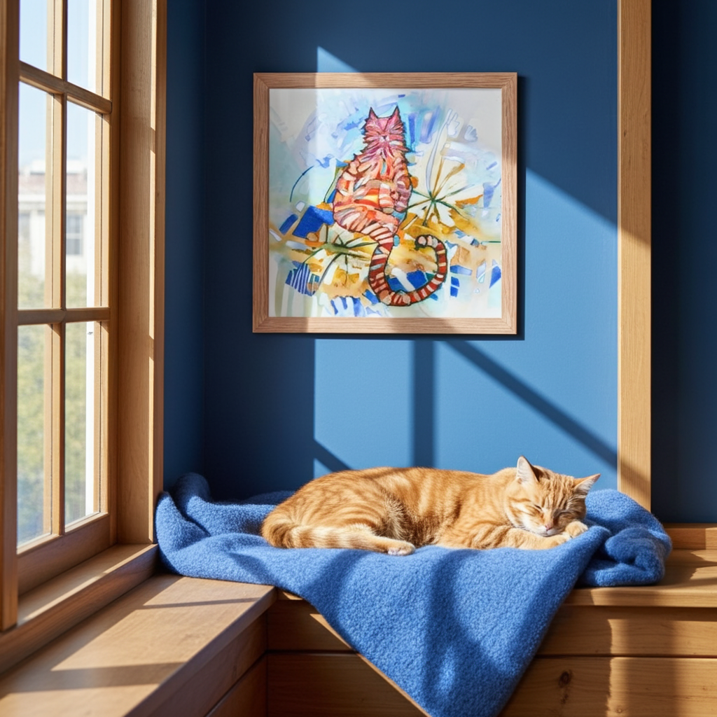 Garden Cat Framed Poster 12x12