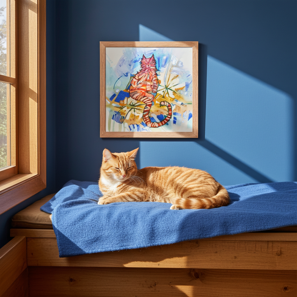 Garden Cat Framed Poster 12x12