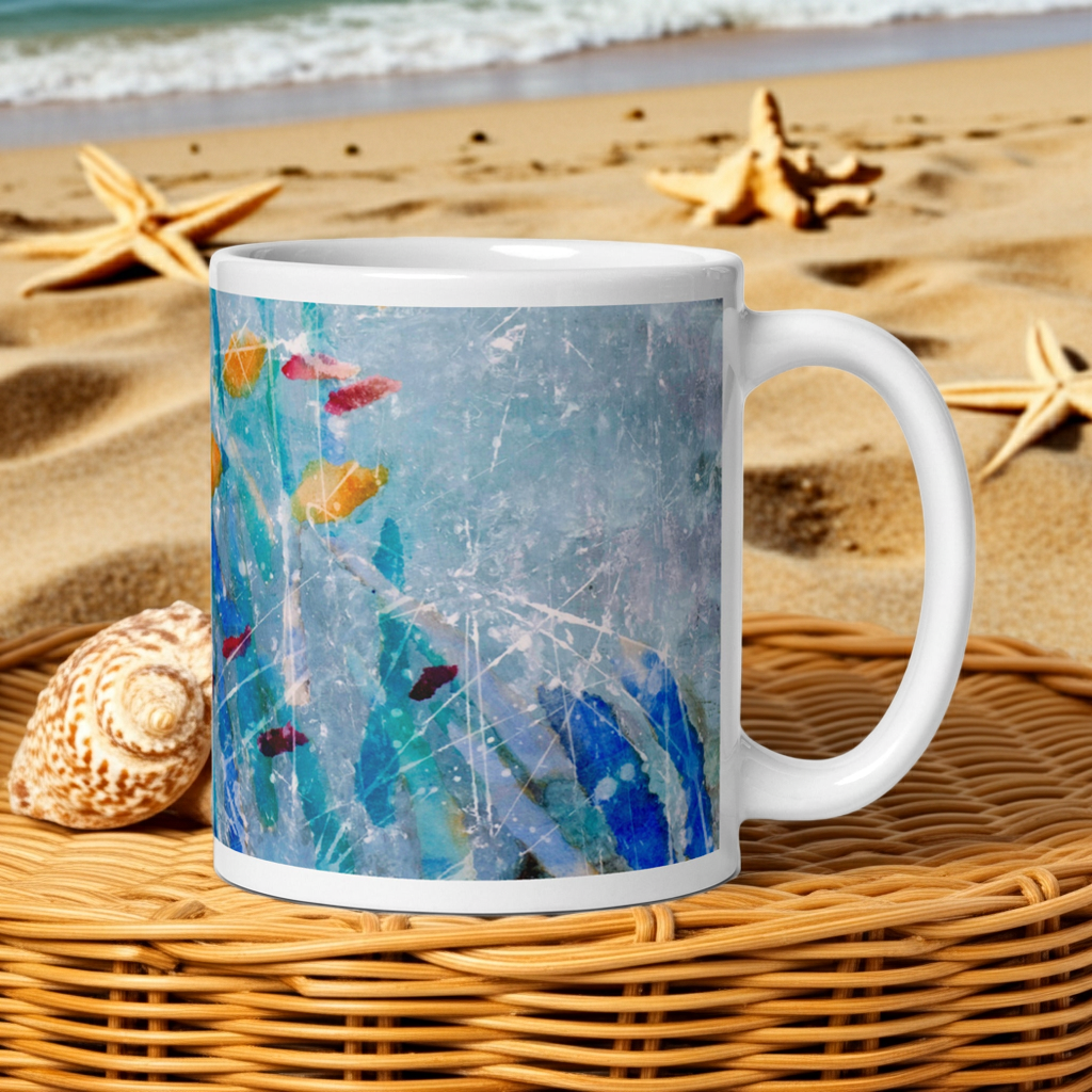 Aqua Sea Abstract Mug