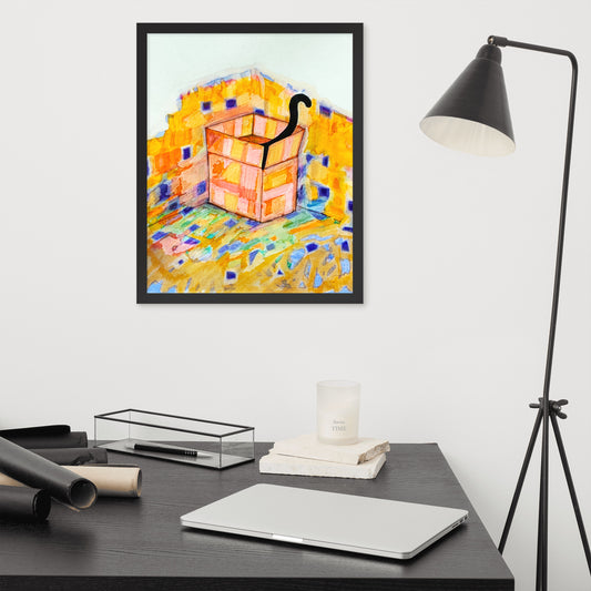 Cat in the Box Framed poster