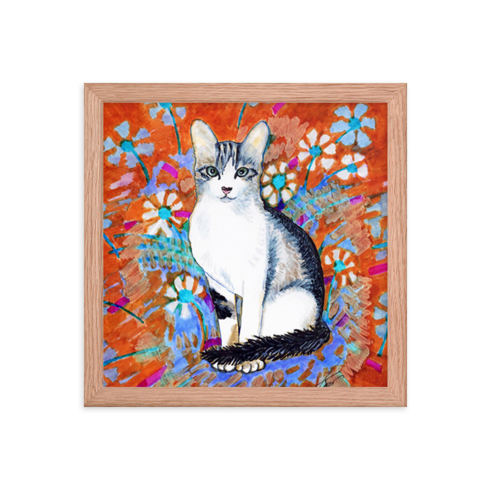 Daisy Cat Framed Poster 12x12