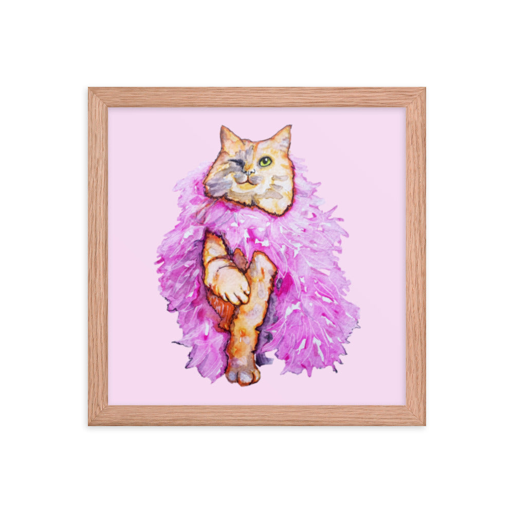 Boa Wink Cat Framed Poster 12x12