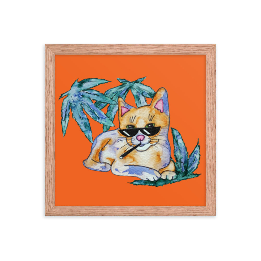 Cool Shade Cat Framed Poster 12x12