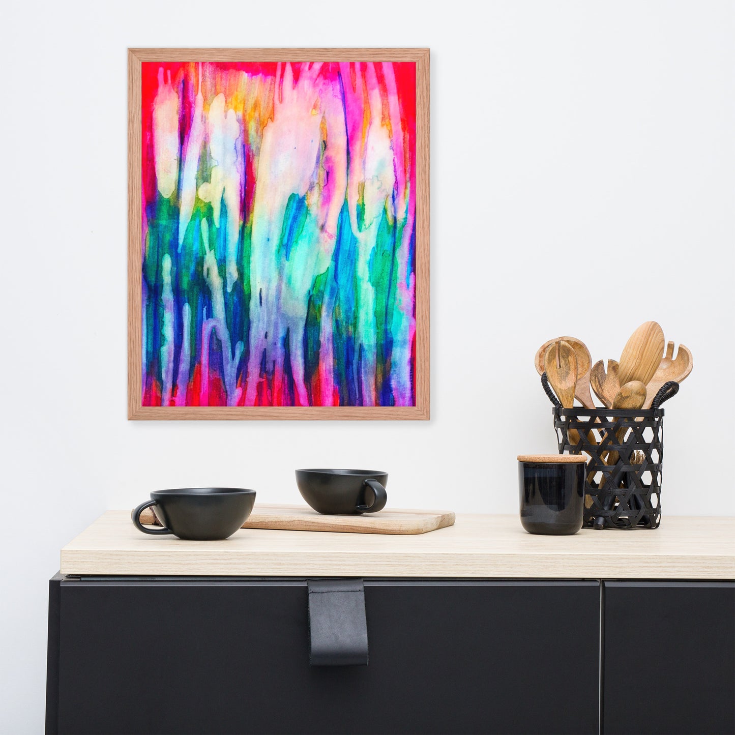 Glowing Abstract Poster Framed - Art Love Decor