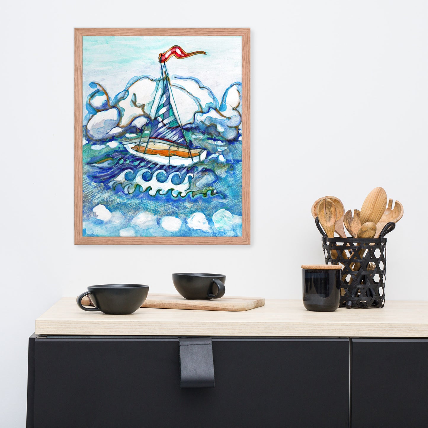 Stormy Sea Poster Framed