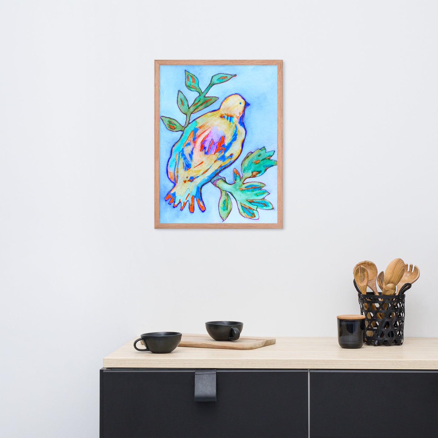 Yellow Bird Poster Framed - Art Love Decor