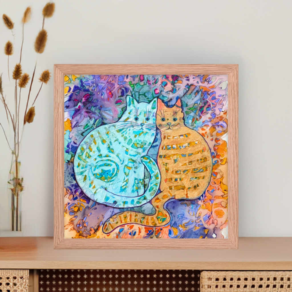 Cat Friends Framed Poster 12x12