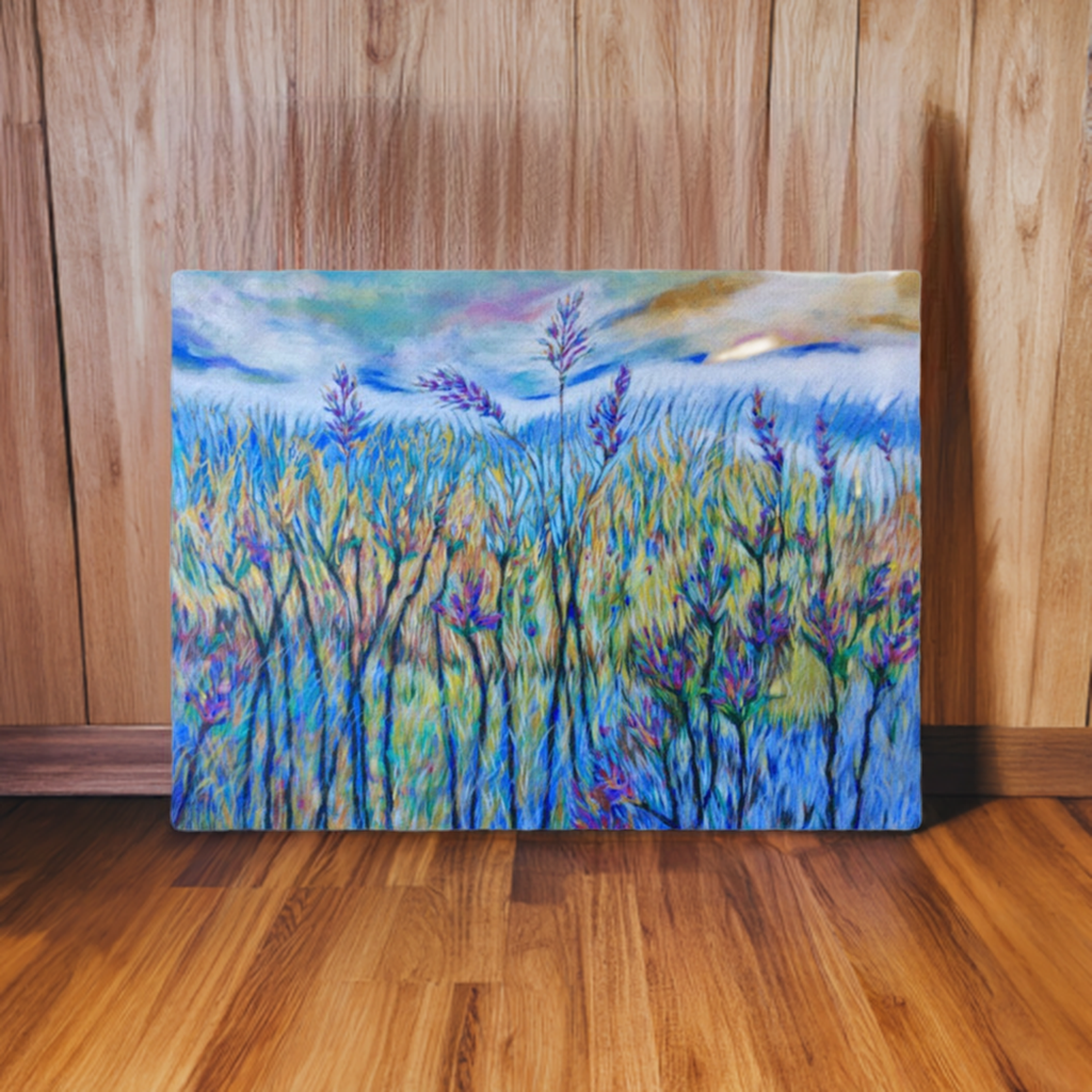 Blue Thistle Landscape Large Artwork 40x60