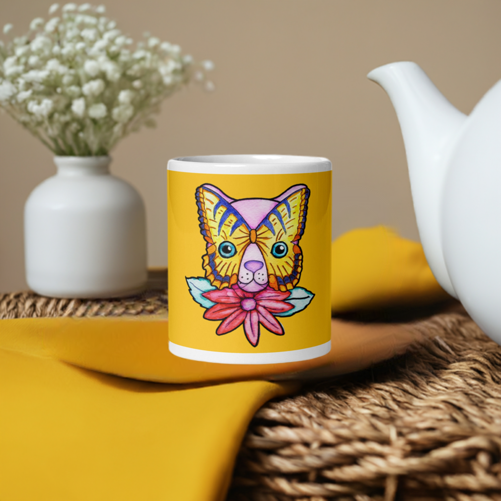 Kitty Flower Cat Mug
