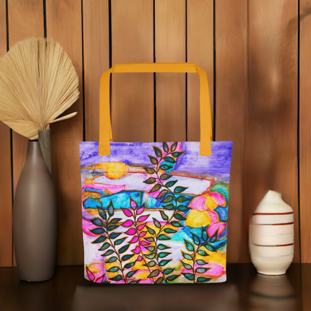 Neon Leaves Tote bag