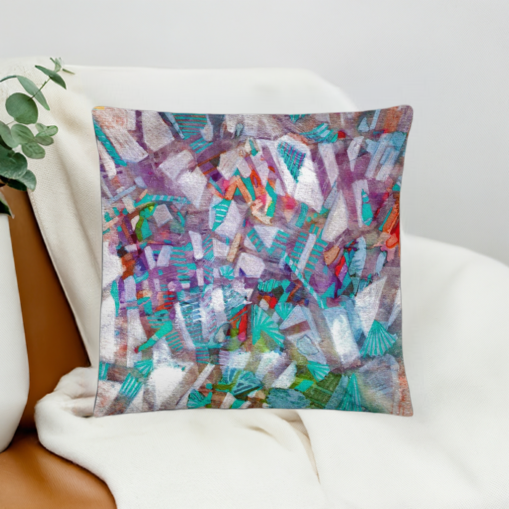 Rising Fog Abstract Pillow