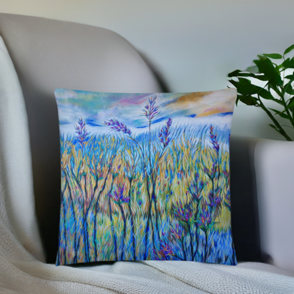 Blue Thistle Pillow